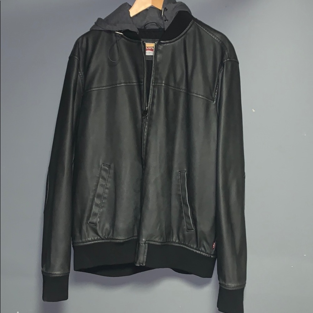Levi’s grey leather jacket XL